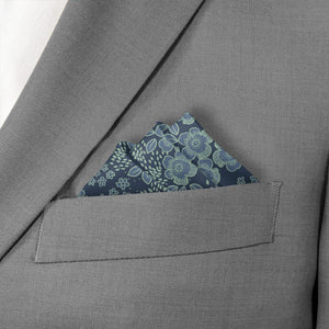 Woodland Floral Pocket Square - Stairs Fold - Knotty Tie Co.