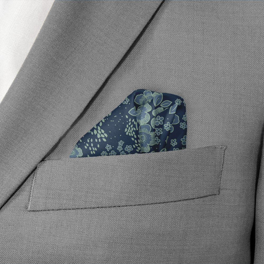 Woodland Floral Pocket Square - Wave Fold - Knotty Tie Co.