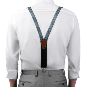 Woodland Floral Suspenders - On Model Front View - Knotty Tie Co.