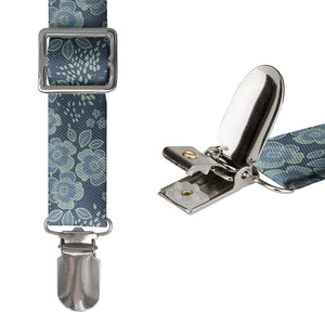 Woodland Floral Suspenders - Hardware and Strap - Knotty Tie Co.