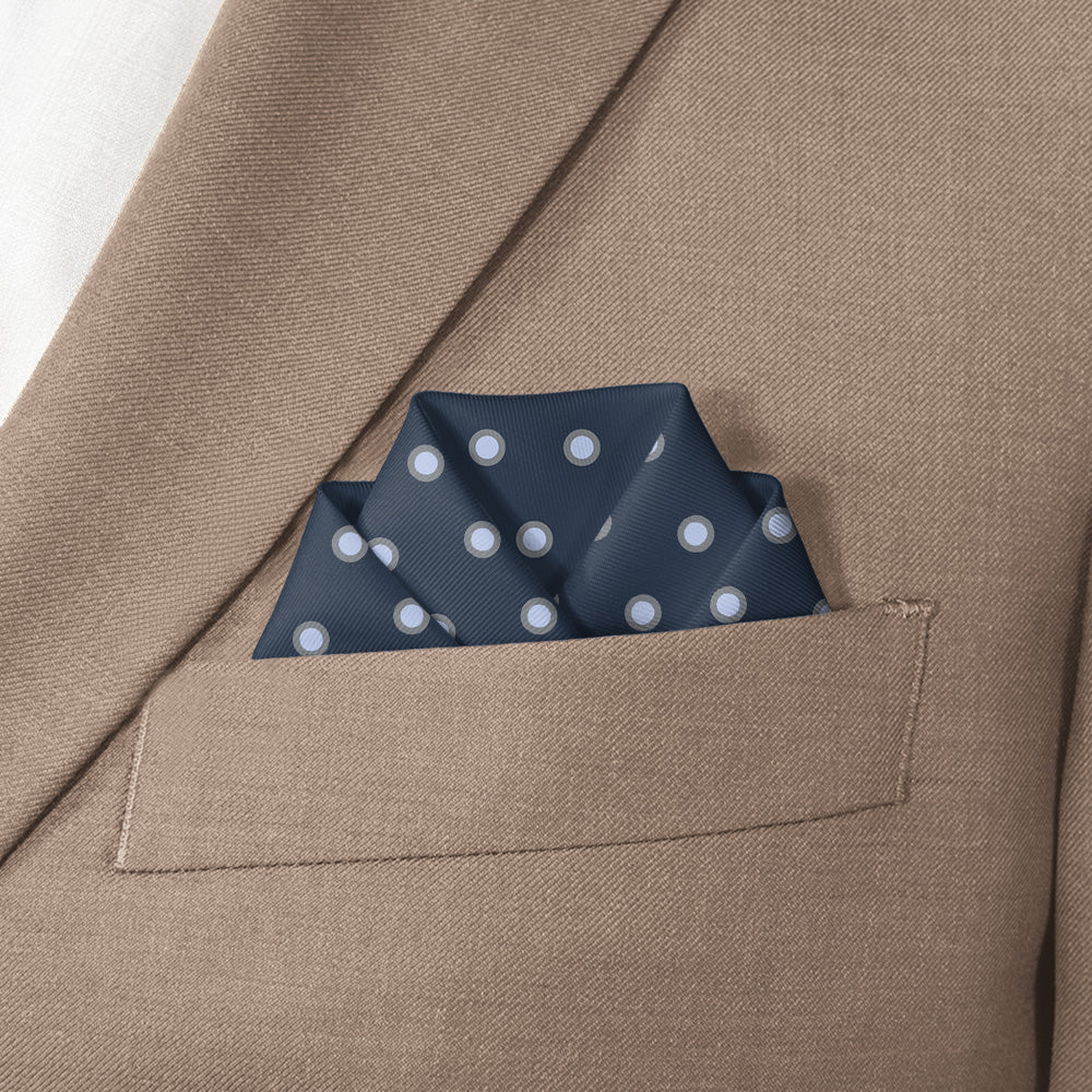 York Dots Pocket Square - Scalloped Fold - Knotty Tie Co.