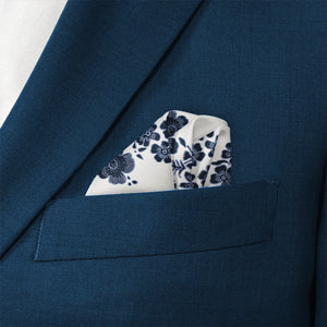 Zak Floral Pocket Square - Wave Fold - Knotty Tie Co.