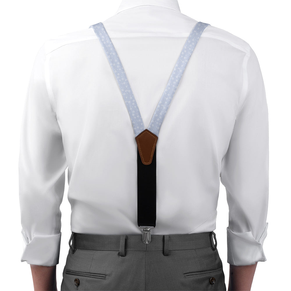 Zoey Floral Suspenders - On Model Front View - Knotty Tie Co.