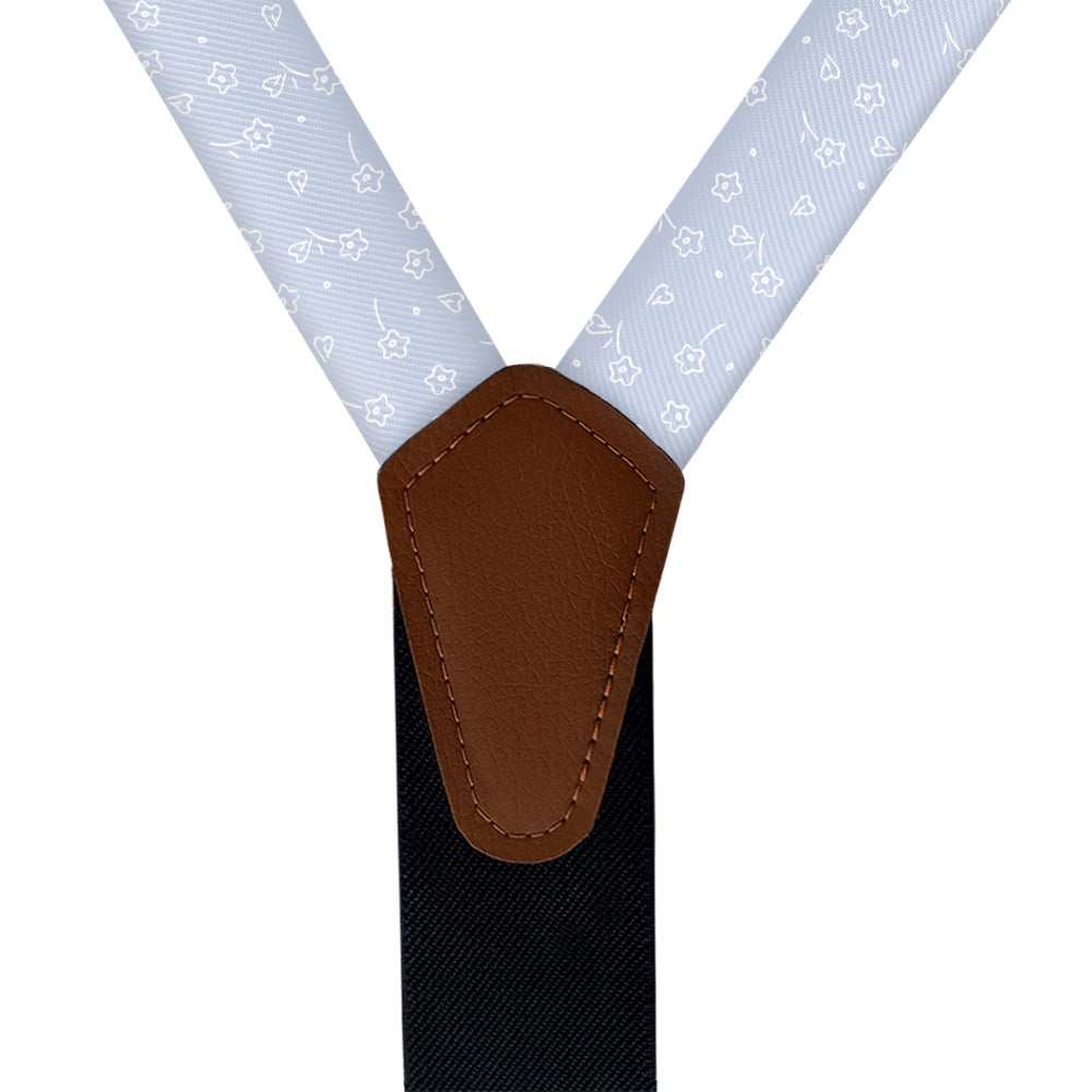 Zoey Floral Suspenders - Vegan Leather Y-Back - Knotty Tie Co.