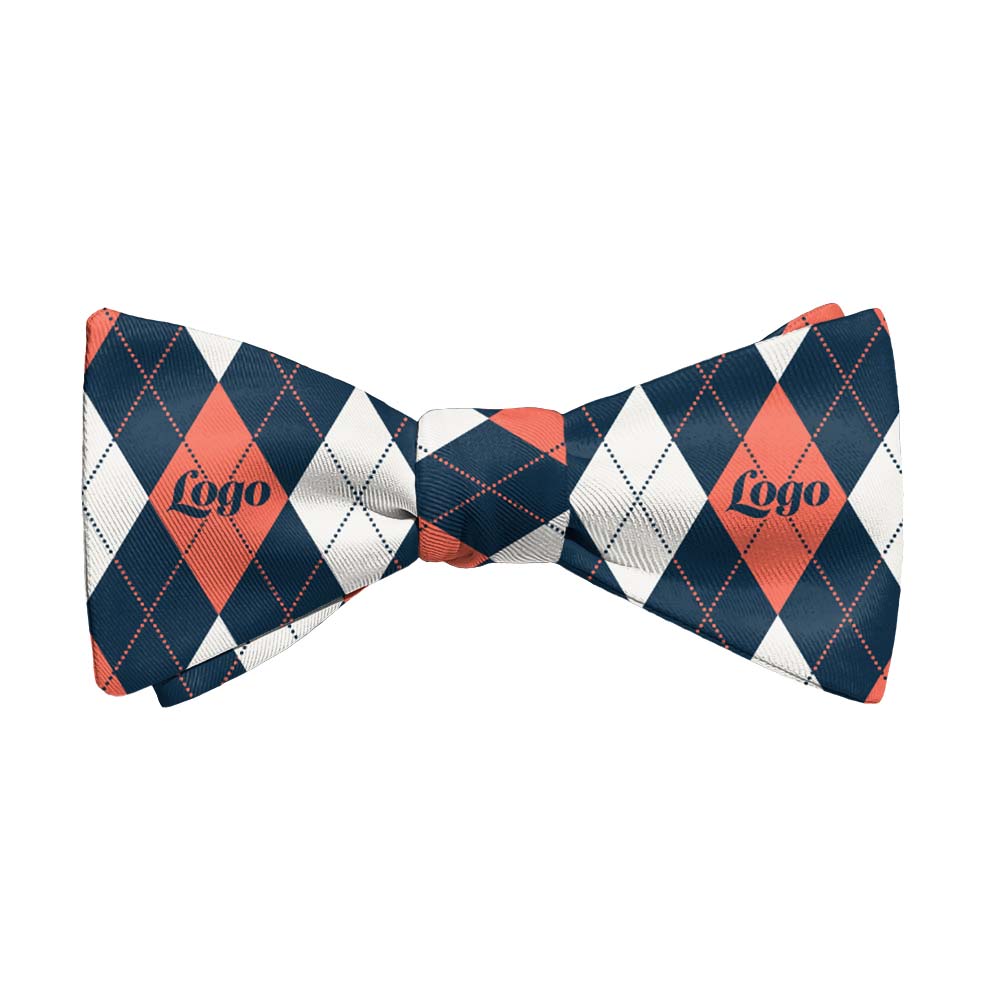 Argyle 2 Logo Bow Tie 1 Main - Knotty Tie Co.