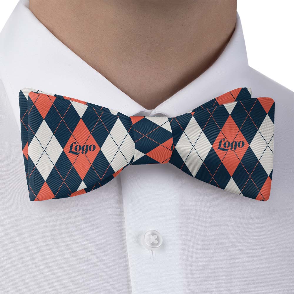 Argyle 2 Logo Bow Tie 1 Main - Knotty Tie Co.