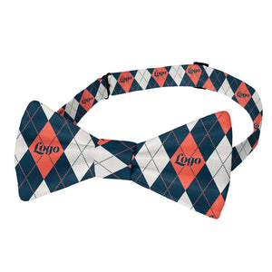 Argyle 2 Logo Bow Tie 3 Pretied - Knotty Tie Co.