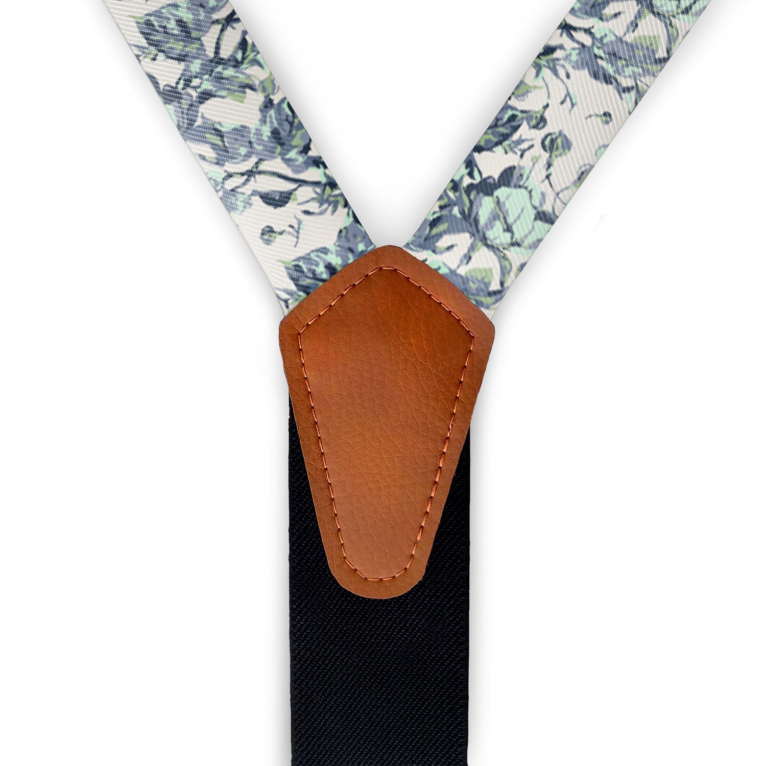 Abstract Floral Suspenders - Vegan Leather Y-Back - Knotty Tie Co.