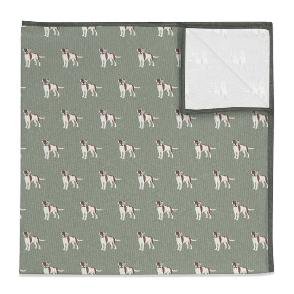 American Bulldog Pocket Square - 12" Square - Knotty Tie Co.