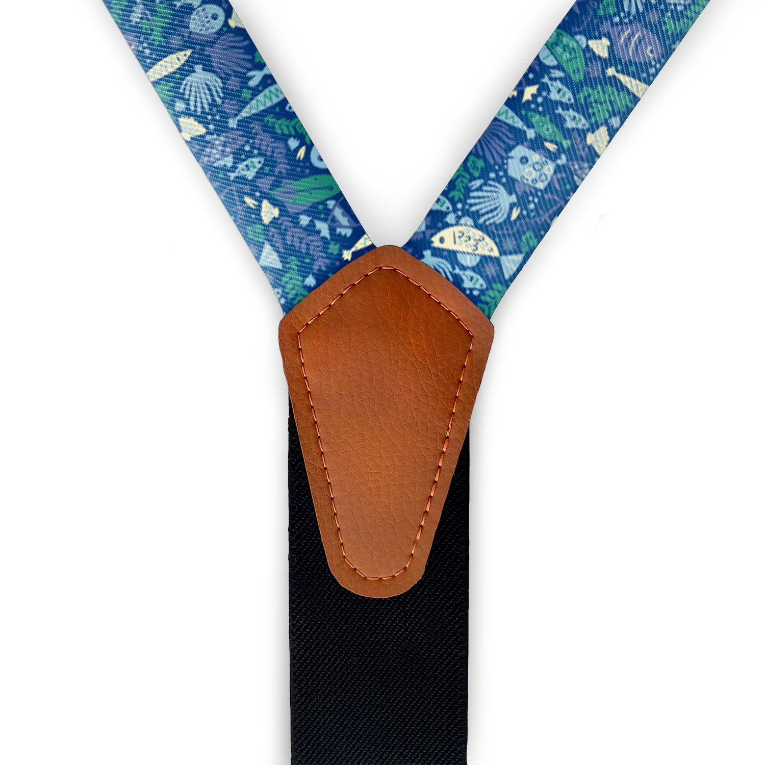 Below the Sea Suspenders - Vegan Leather Y-Back - Knotty Tie Co.