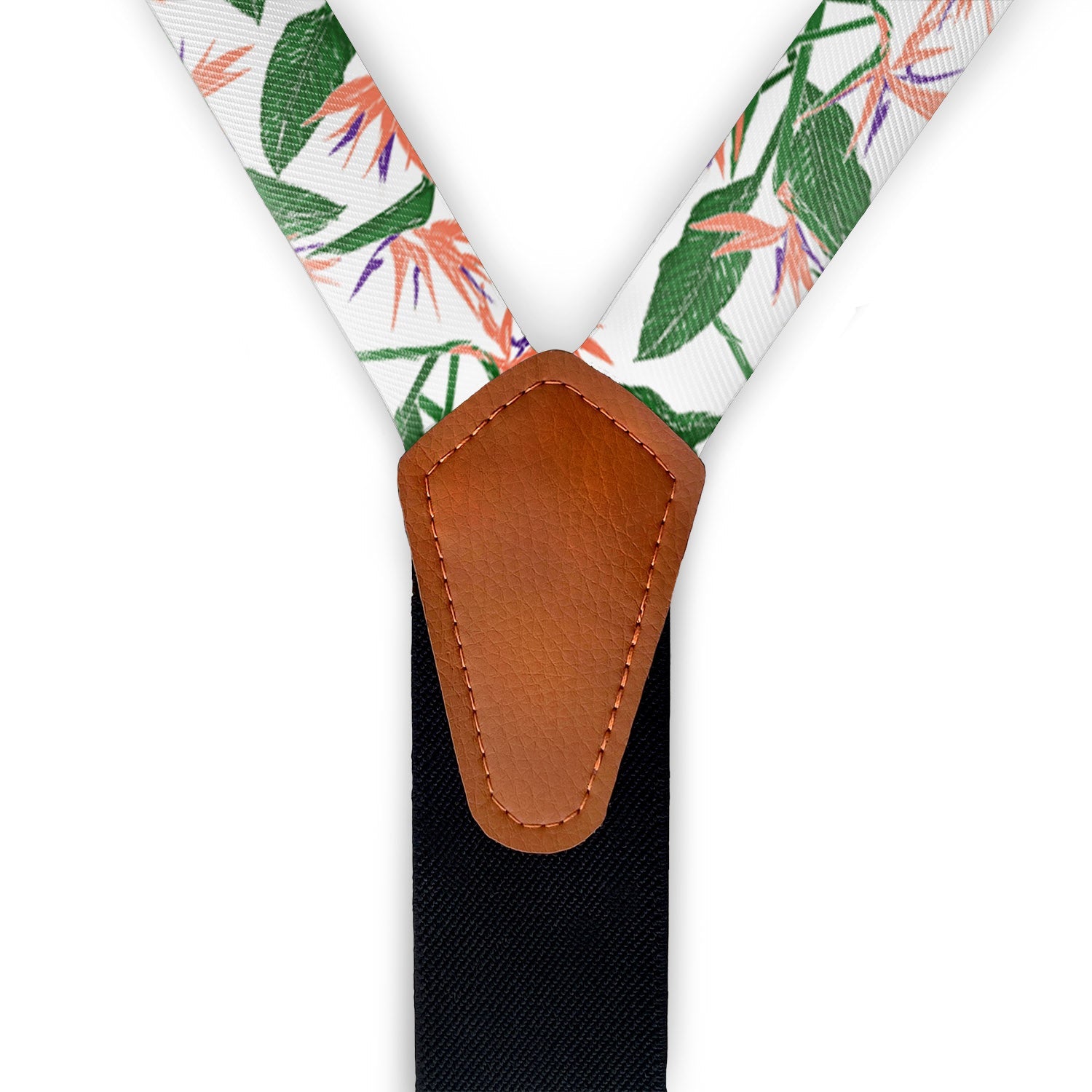 Bird of Paradise Suspenders - Vegan Leather Y-Back - Knotty Tie Co.