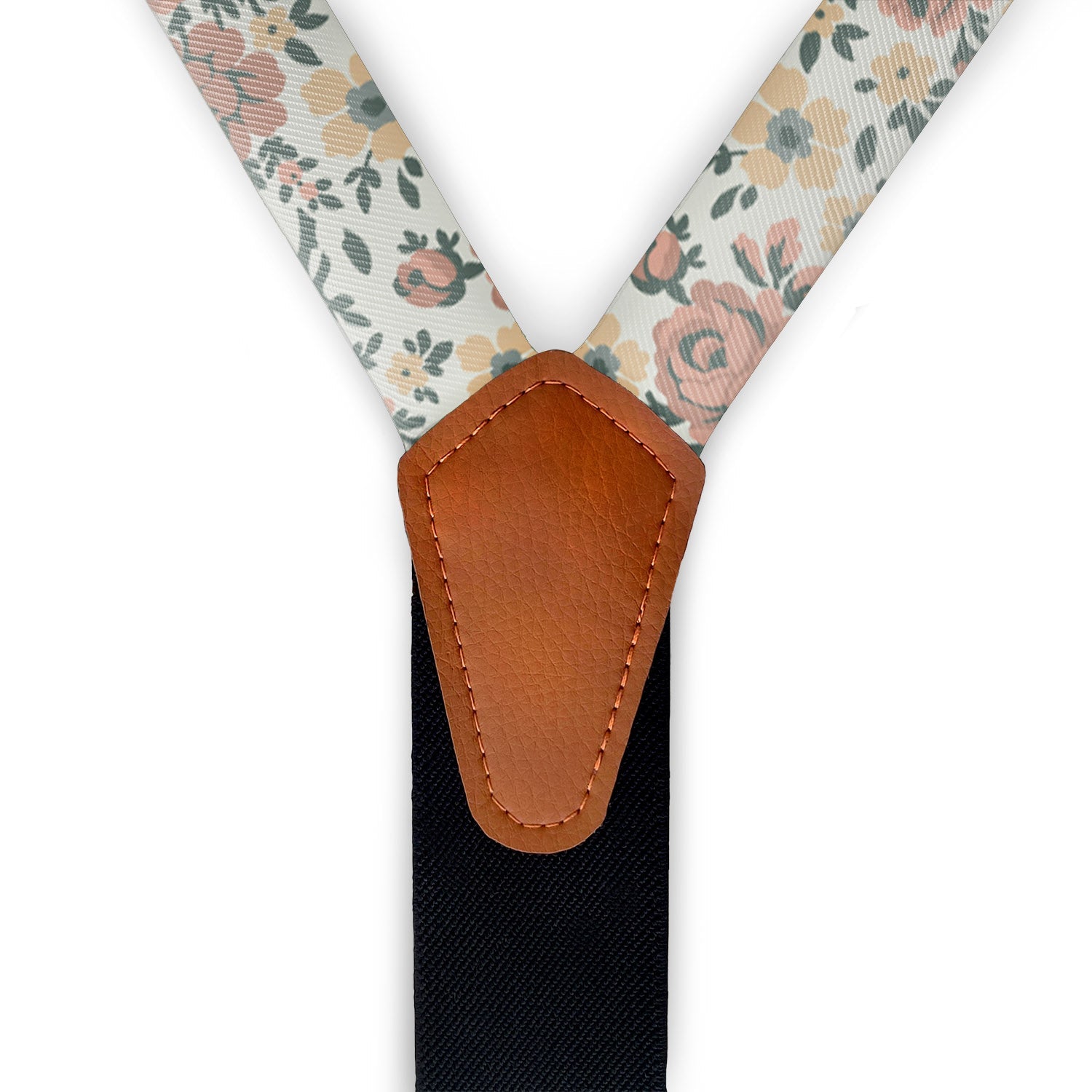 Cooper Floral Suspenders - Vegan Leather Y-Back - Knotty Tie Co.