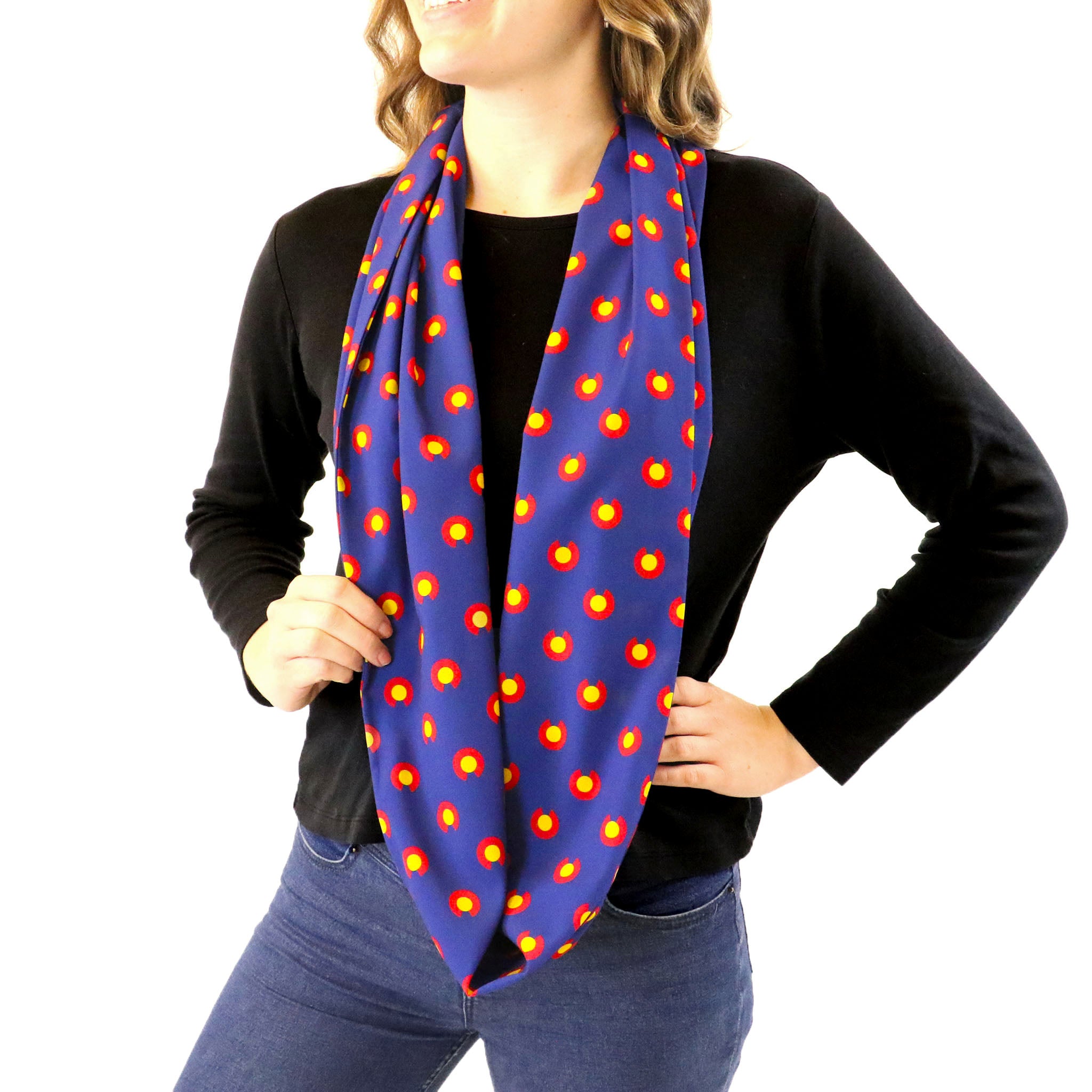 Colorado Flag Infinity Scarf - Side View - Knotty Tie Co.