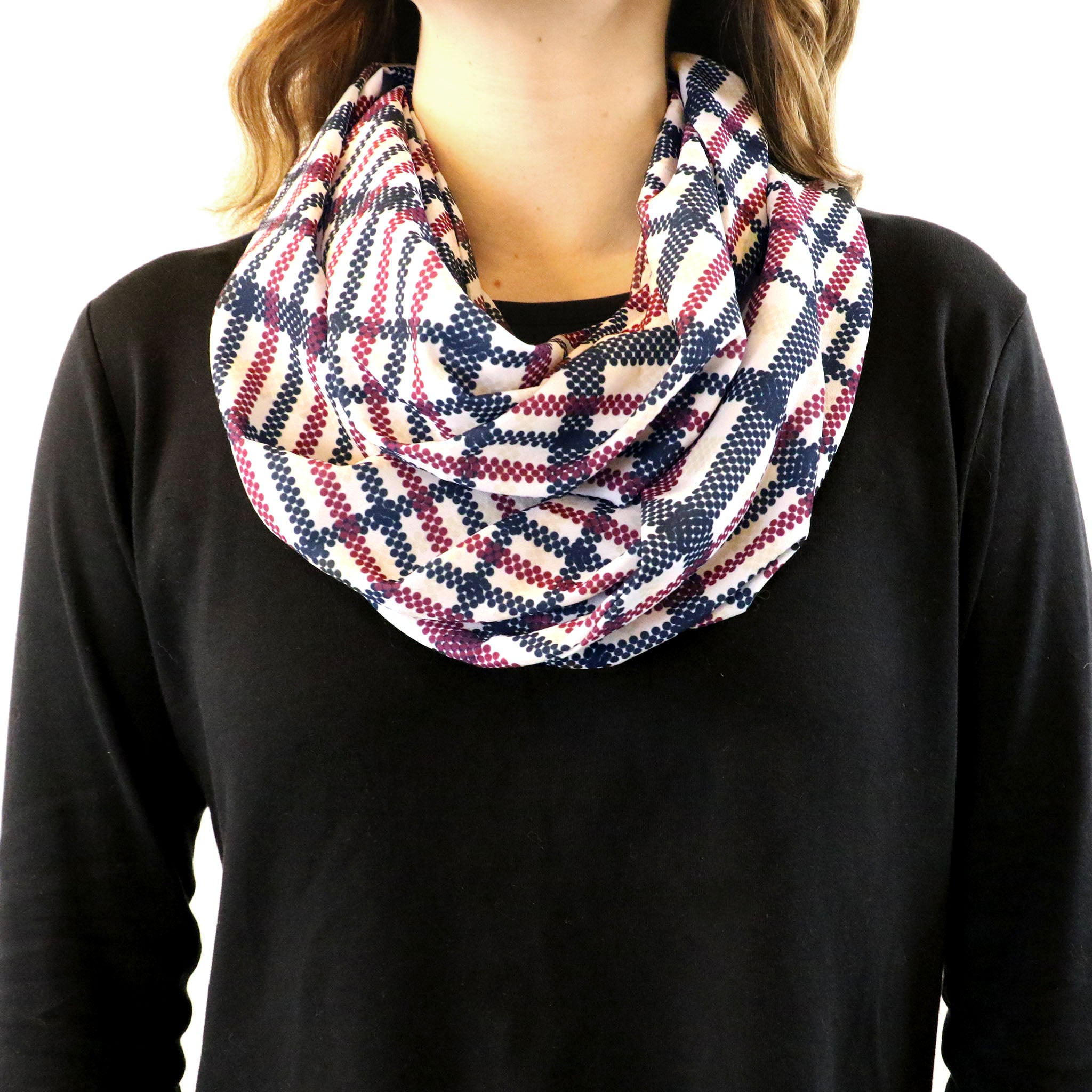 Potter Plaid Infinity Scarf - Front View - Knotty Tie Co.