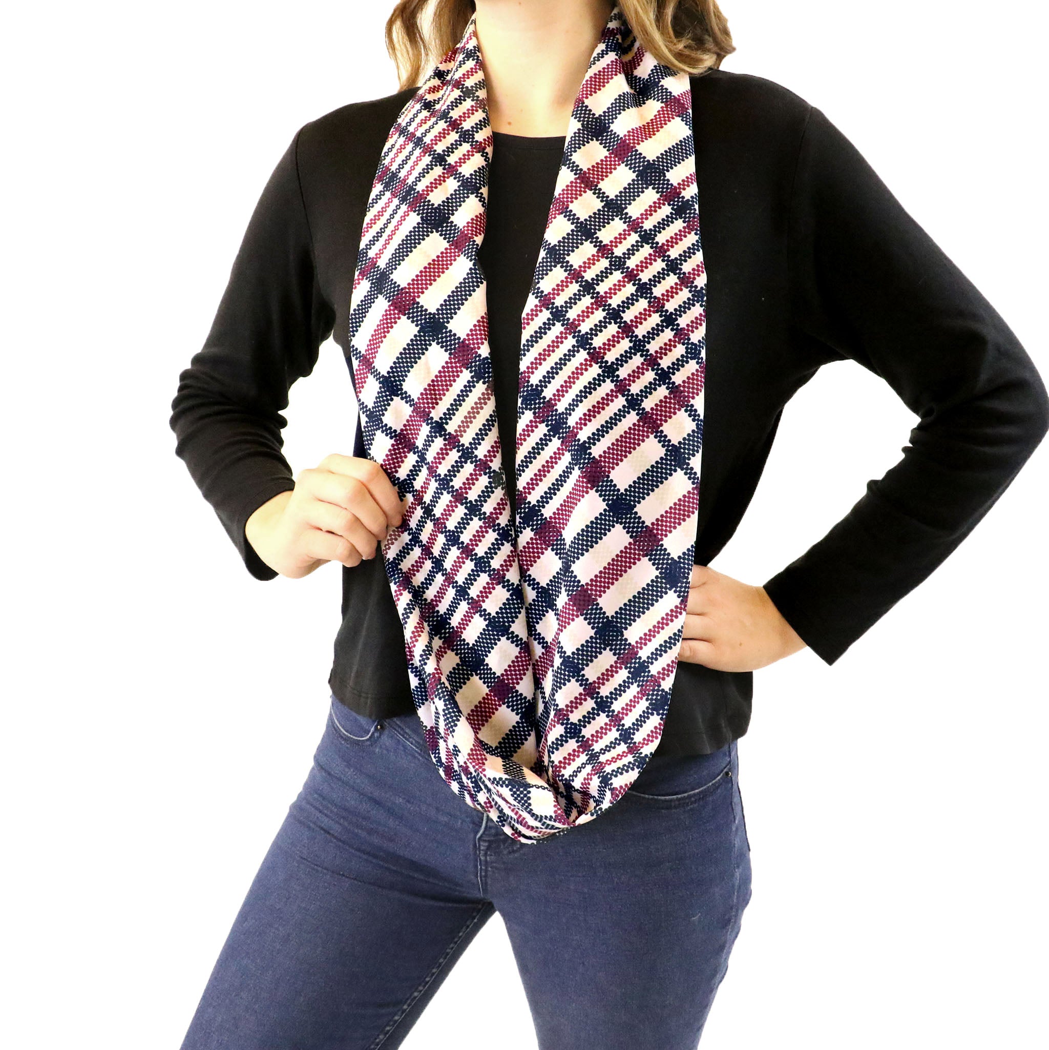 Potter Plaid Infinity Scarf - Side View - Knotty Tie Co.