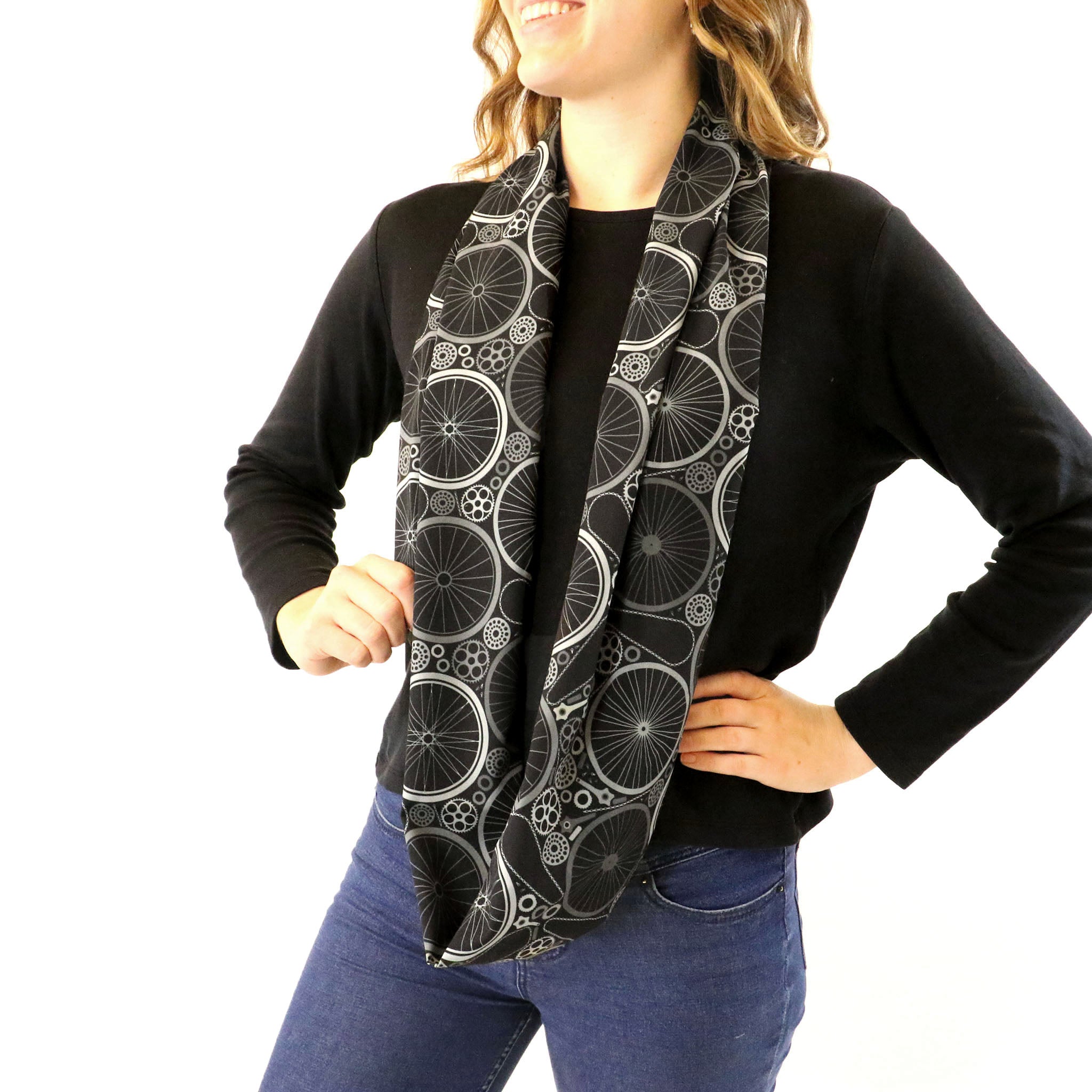 Bike Parts Infinity Scarf - Side View - Knotty Tie Co.