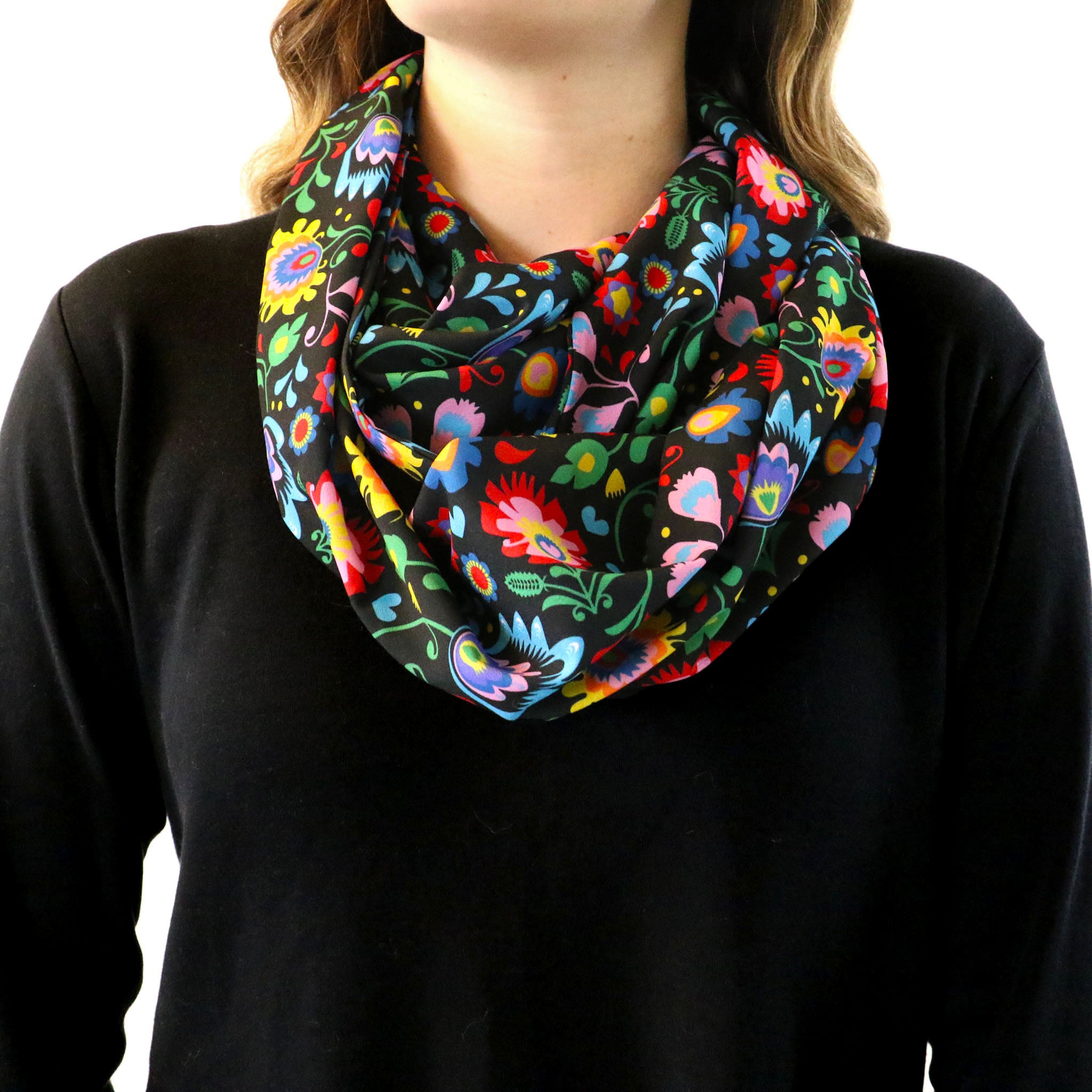 Electric Daisy Infinity Scarf - Front View - Knotty Tie Co.