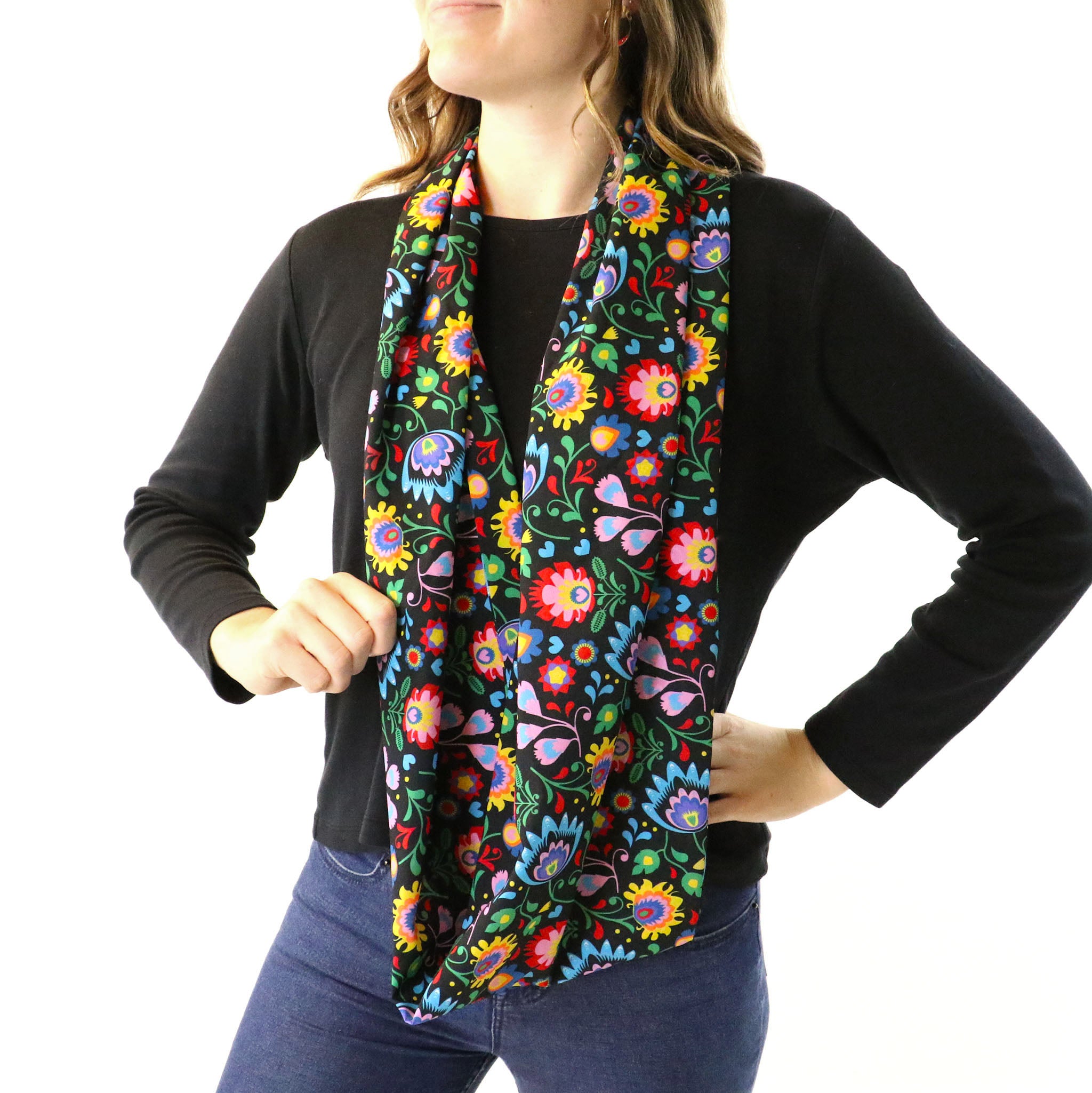 Electric Daisy Infinity Scarf - Side View - Knotty Tie Co.