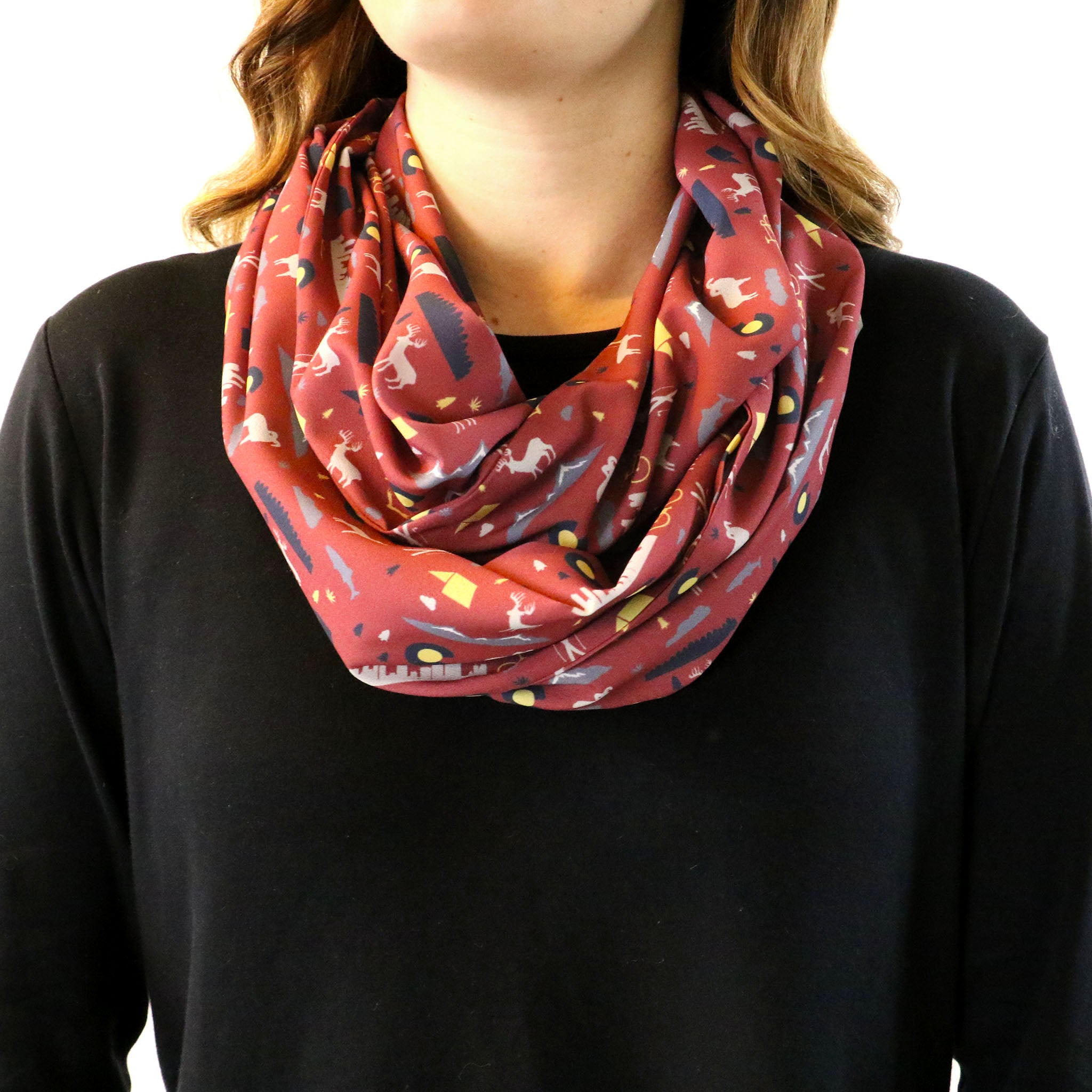 Colorado State Heritage Infinity Scarf - Front View - Knotty Tie Co.