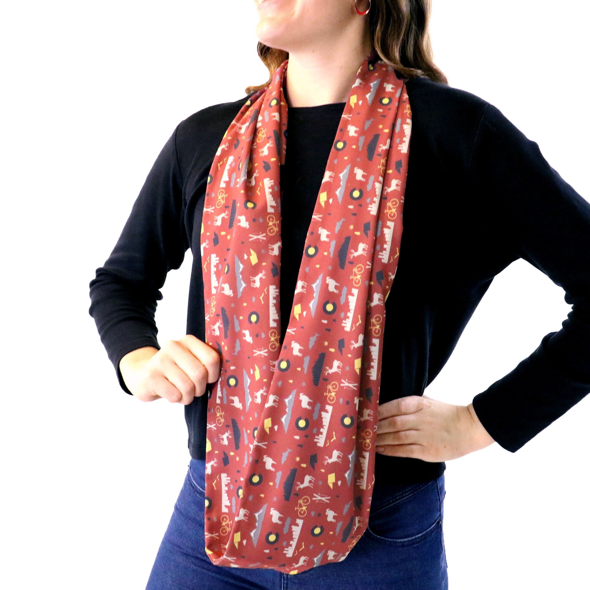 Colorado State Heritage Infinity Scarf - Side View - Knotty Tie Co.