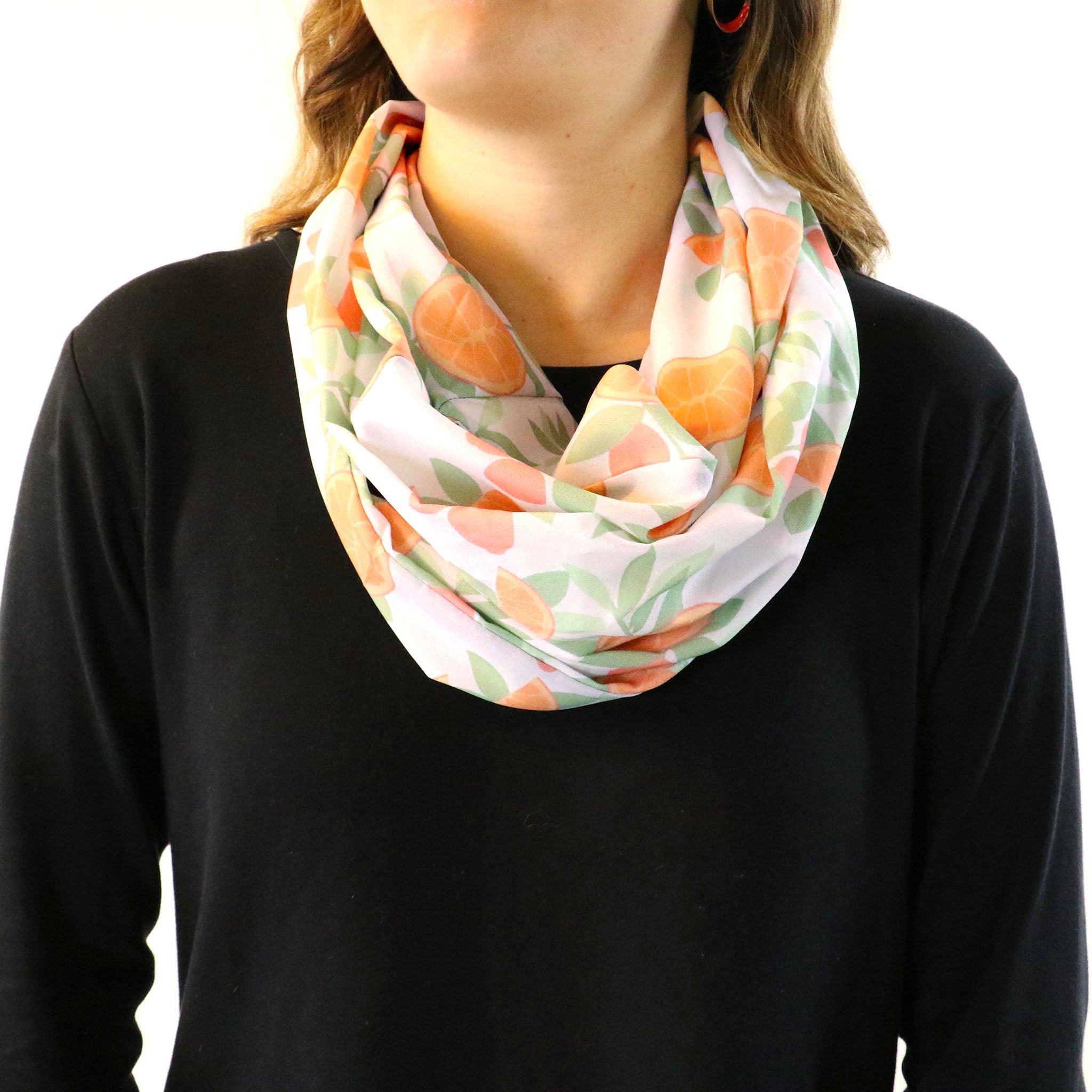 Citrus Blossom Infinity Scarf - Front View - Knotty Tie Co.