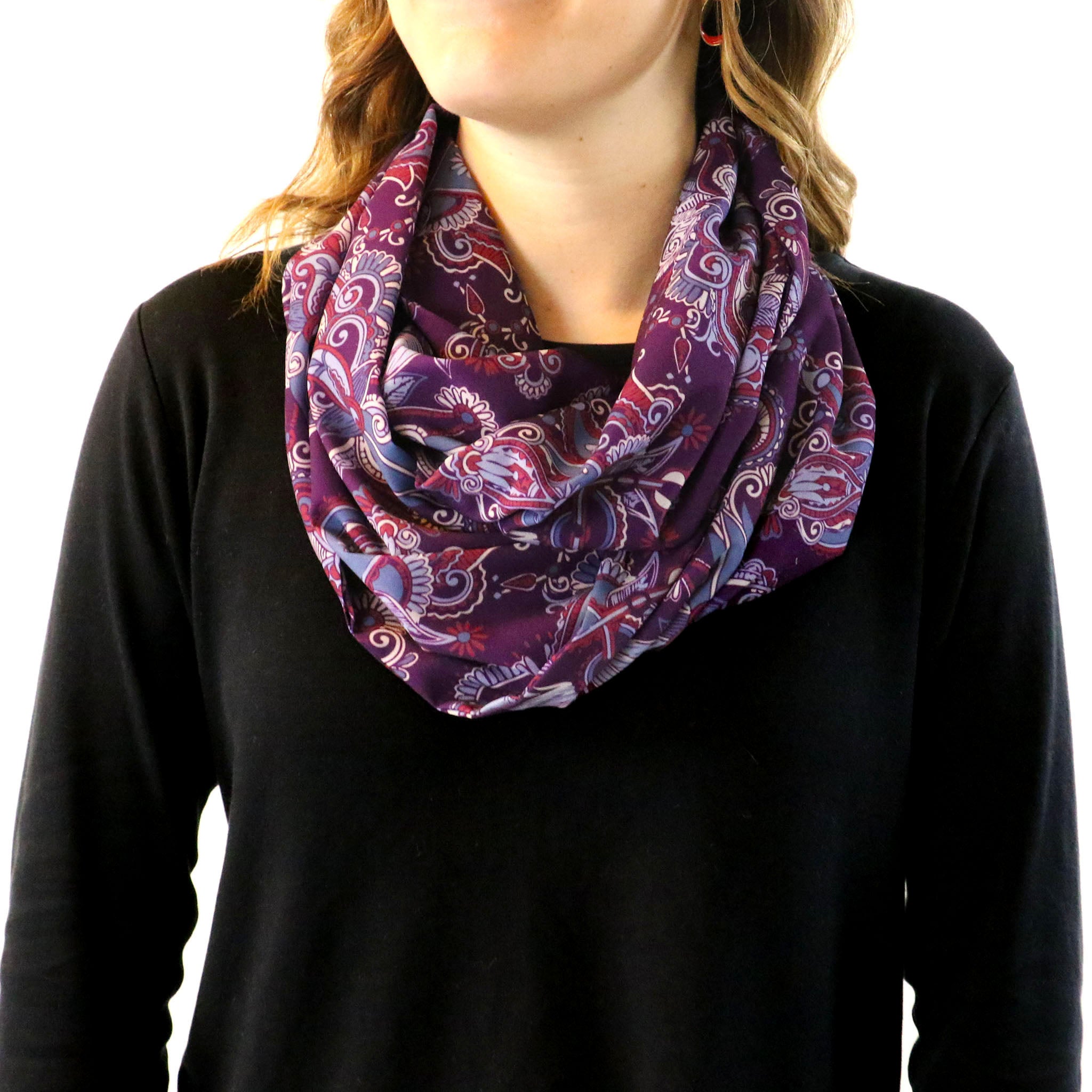 Prestige Paisley Infinity Scarf - Front View - Knotty Tie Co.