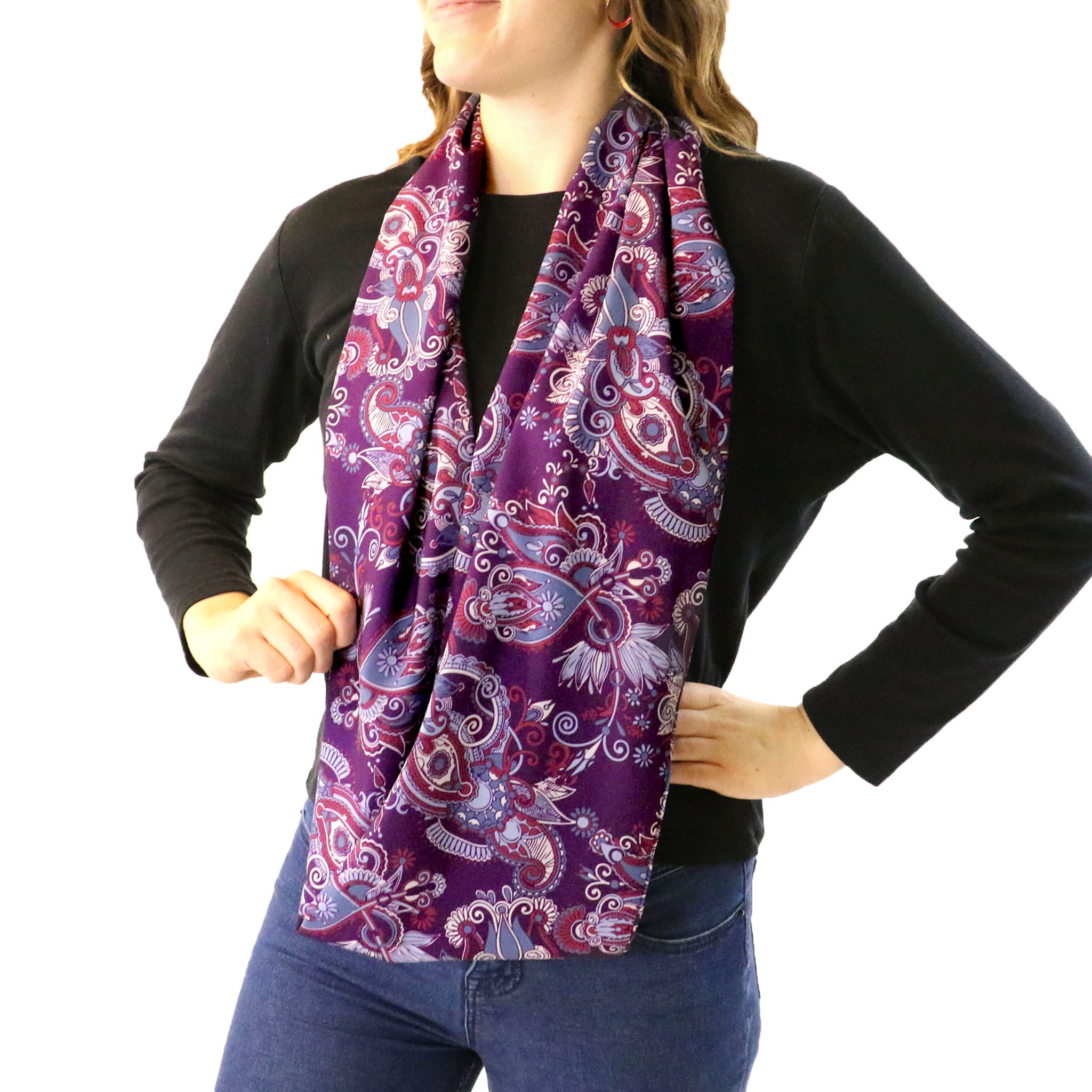 Prestige Paisley Infinity Scarf - Side View - Knotty Tie Co.