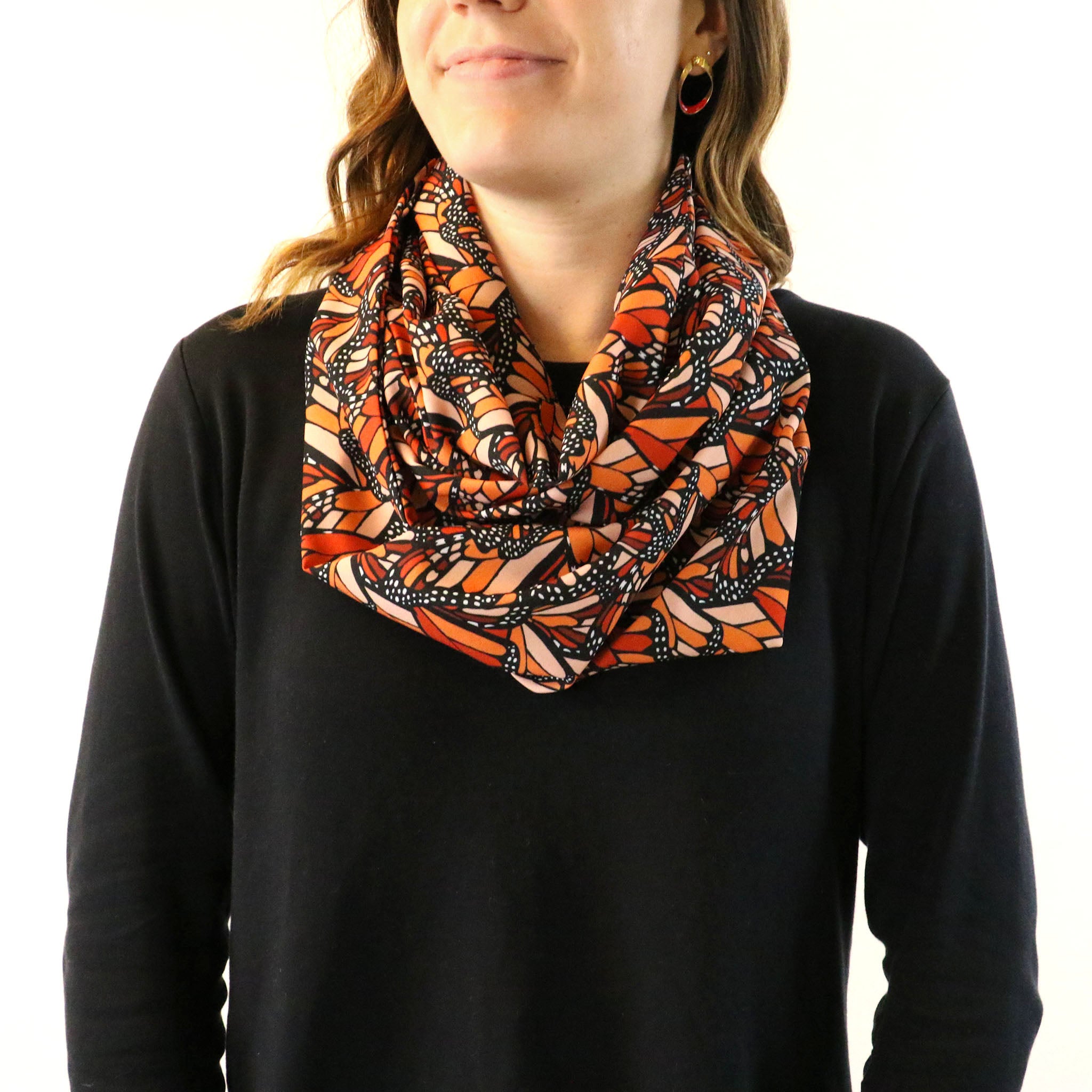 Butterfly Wings Infinity Scarf - Front View - Knotty Tie Co.