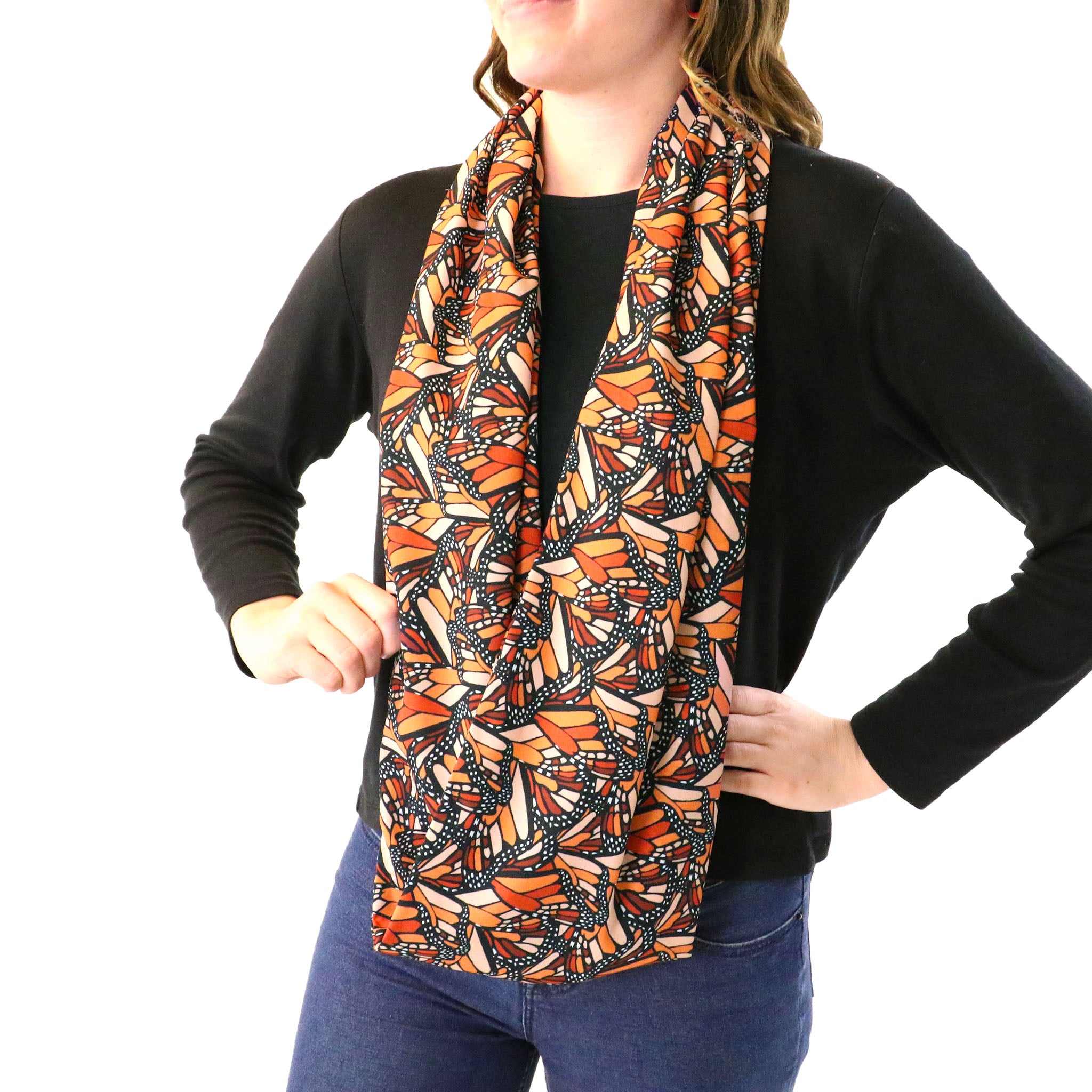 Butterfly Wings Infinity Scarf - Side View - Knotty Tie Co.