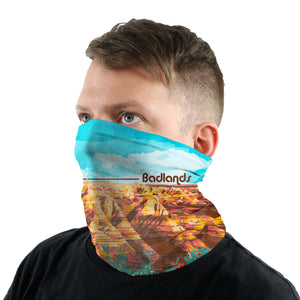 Badlands National Park Abstract Neck Gaiter - Male Face - Knotty Tie Co.
