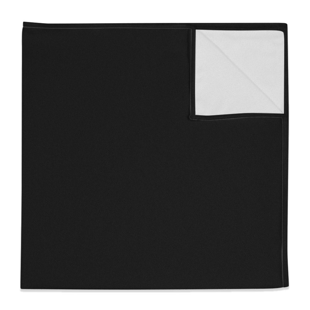 Solid KT Black Pocket Square - 12" Square - Knotty Tie Co.