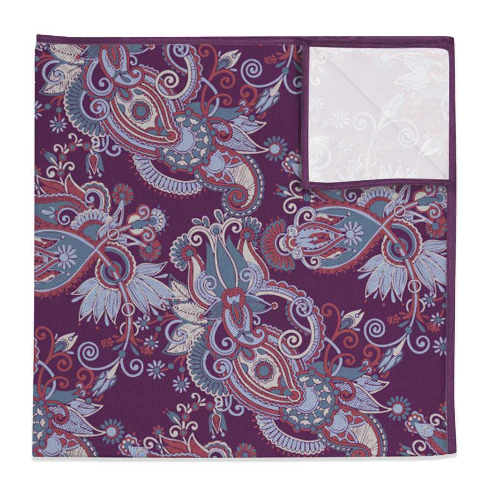 Prestige Paisley Pocket Square - 12" Square - Knotty Tie Co.