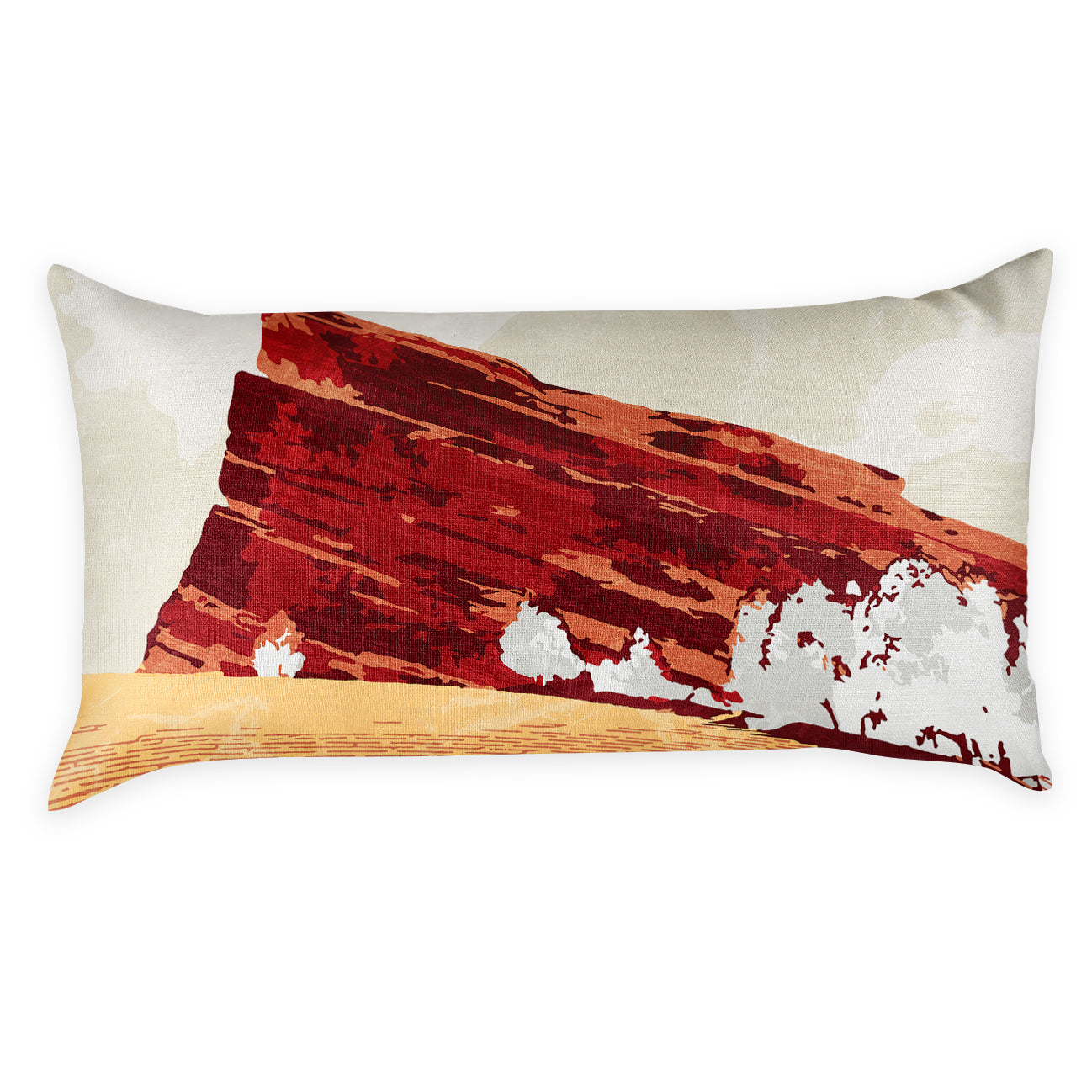 Red Rocks Abstract Lumbar Pillow - Back - Knotty Tie Co.