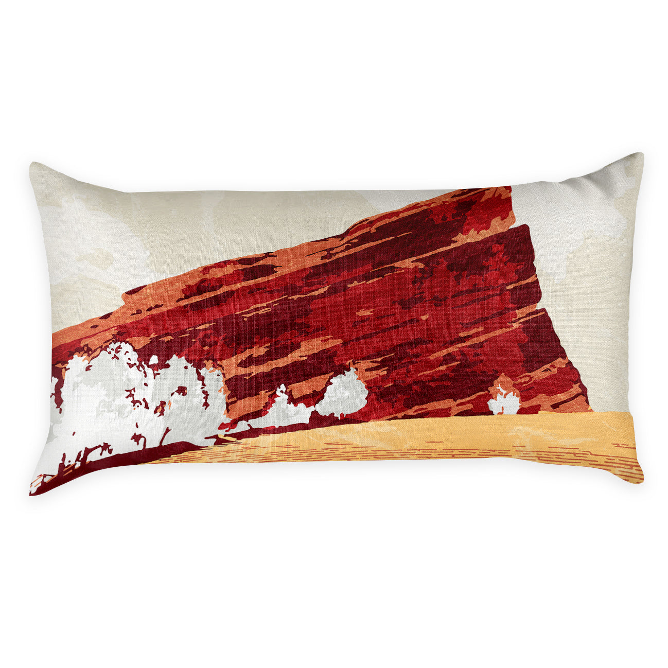 Red Rocks Abstract Lumbar Pillow - Front - Knotty Tie Co.