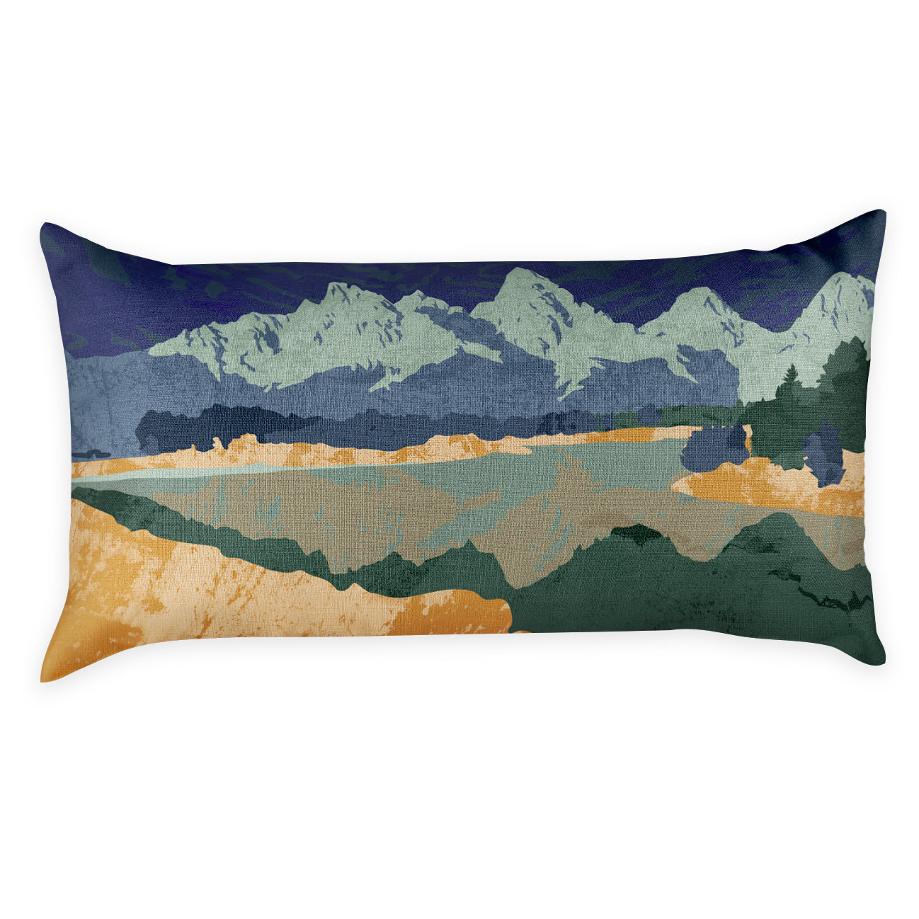 Grand Tetons National Park Abstract Lumbar Pillow - Back - Knotty Tie Co.