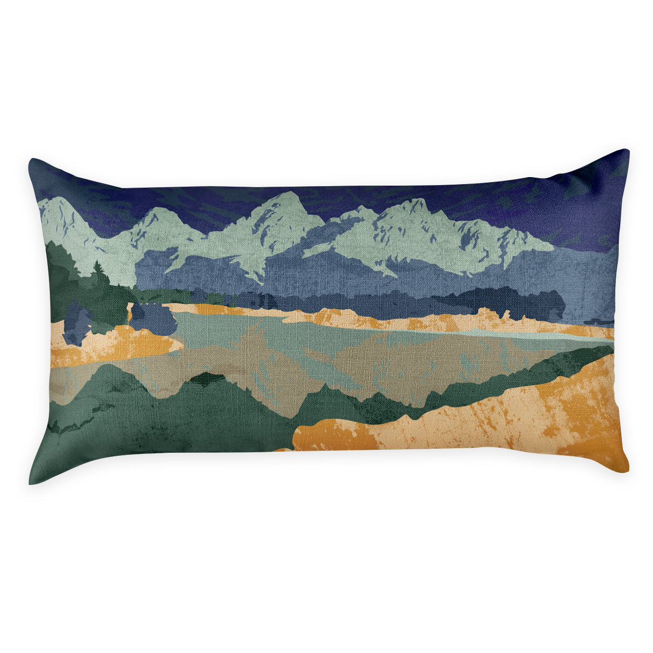 Grand Tetons National Park Abstract Lumbar Pillow - Front - Knotty Tie Co.