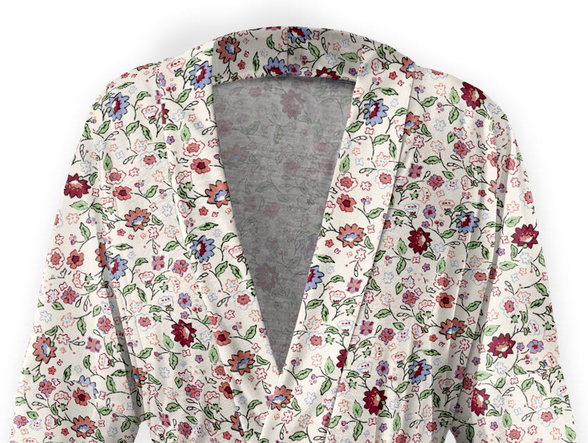 Cecile Floral Robe - Close Up - Knotty Tie Co.