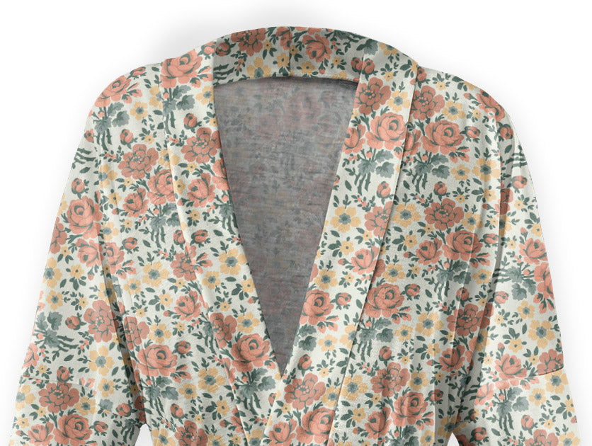 Cooper Floral Robe - Close Up - Knotty Tie Co.