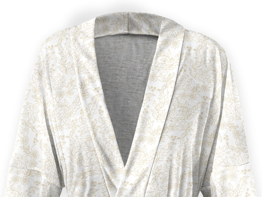 Lacey Floral Robe - Close Up - Knotty Tie Co.