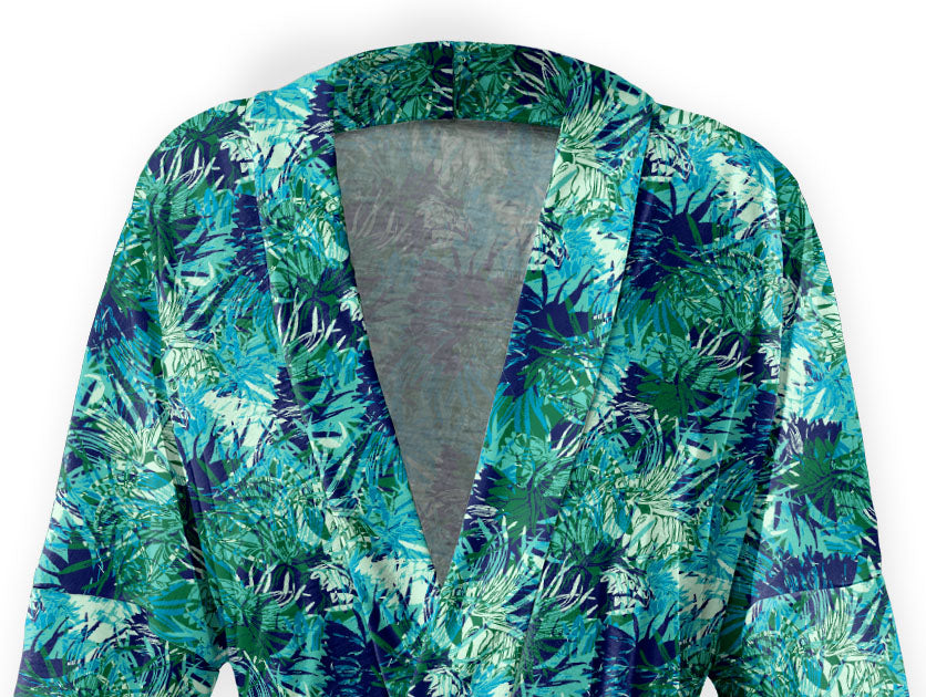 Tropics Floral Robe - Close Up - Knotty Tie Co.