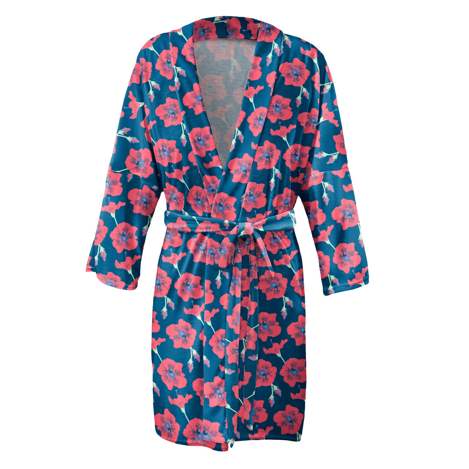 Happy Hibiscus Robe - Front - Knotty Tie Co.