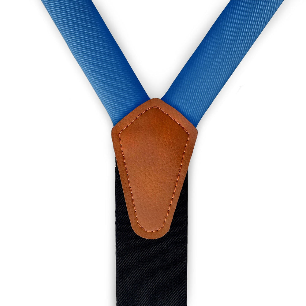 Solid KT Blue Suspenders - Vegan Leather Y-Back - Knotty Tie Co.