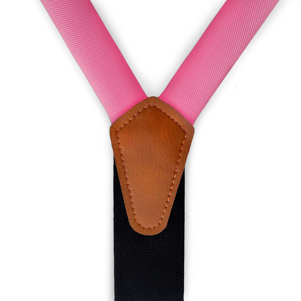 Solid KT Pink Suspenders - Vegan Leather Y-Back - Knotty Tie Co.