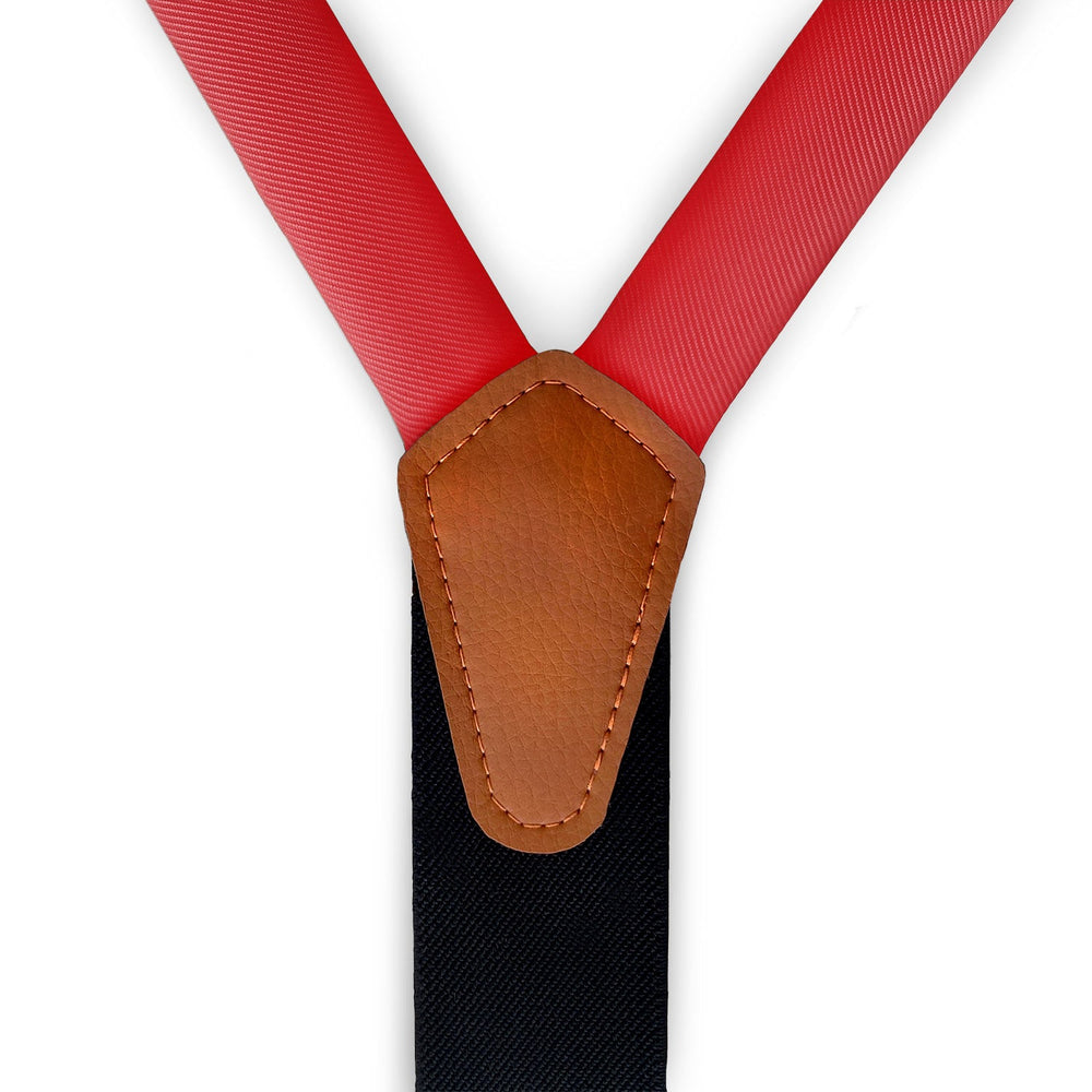 Solid KT Red Suspenders - Vegan Leather Y-Back - Knotty Tie Co.