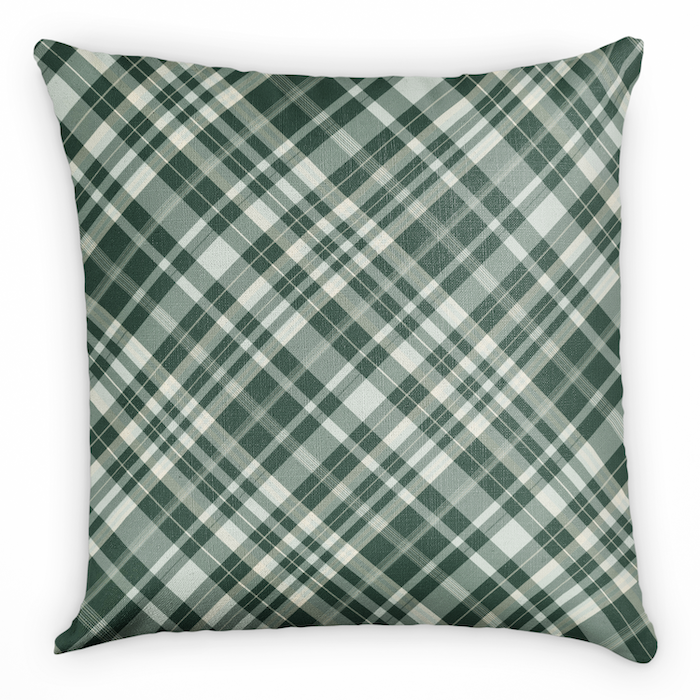 Denver Skyline Plaid Square Pillow - Back - Knotty Tie Co.