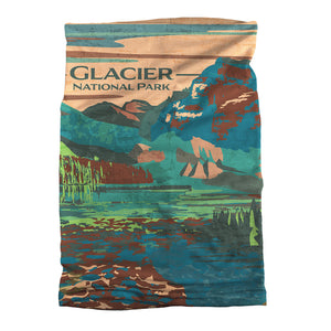 Glacier National Park Abstract Neck Gaiter - Flat Table Lay - Knotty Tie Co.