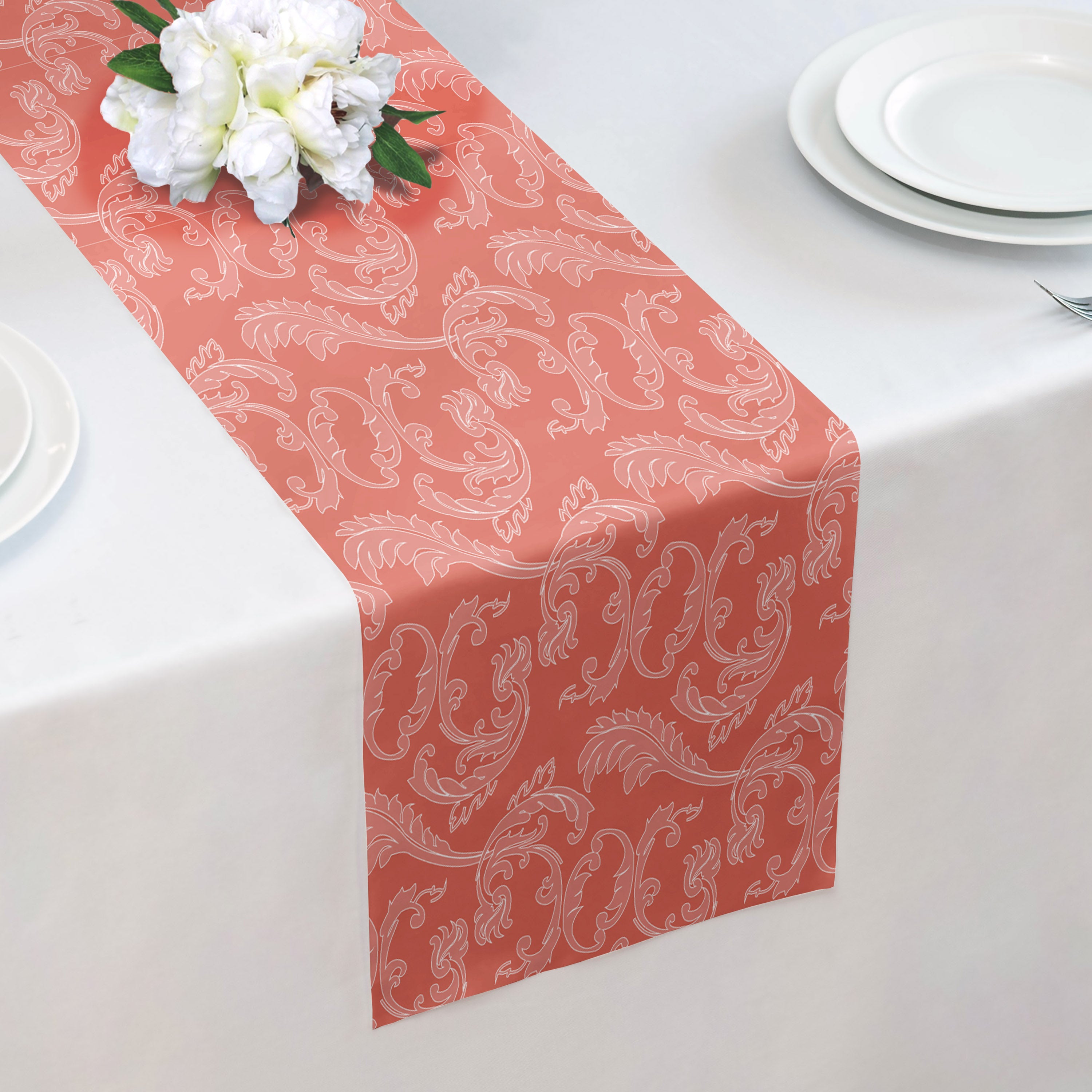 Adorned Paisley Table Runner - Over Table Edge - Knotty Tie Co.