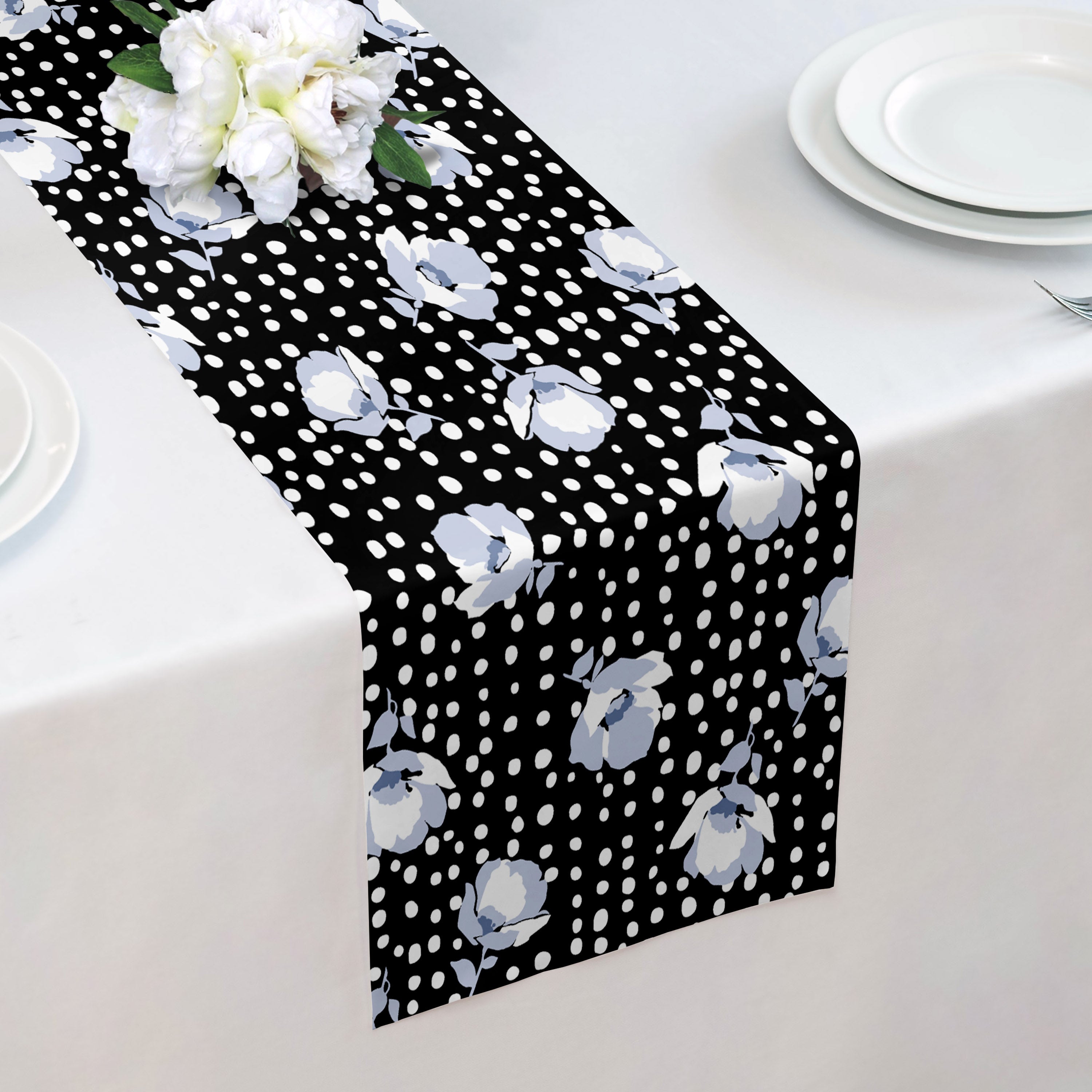 Whitman Floral Table Runner - Over Table Edge - Knotty Tie Co.