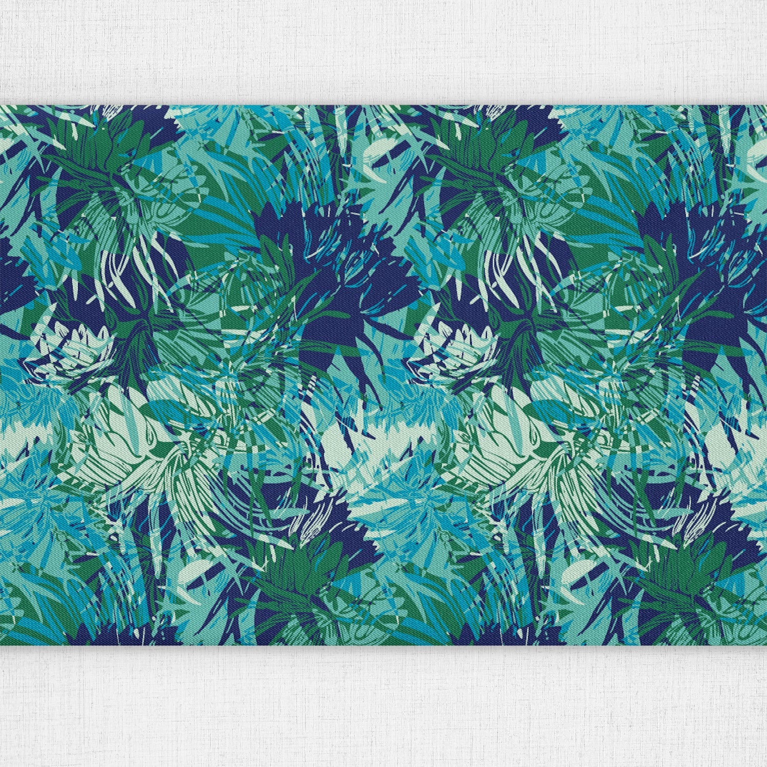 Tropics Floral Table Runner - Close Up Top View - Knotty Tie Co.