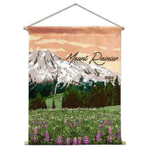 Mount Rainier National Park Abstract Portrait Wall Hanging - Natural - Knotty Tie Co.